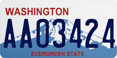 WA license plate AAO3424