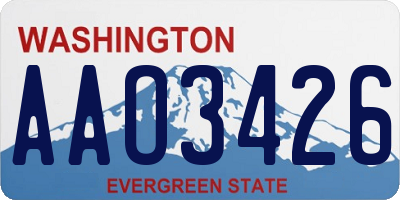WA license plate AAO3426
