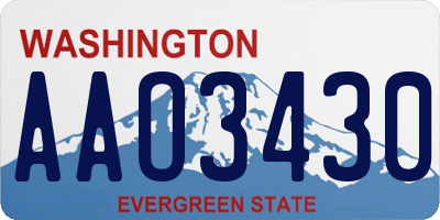 WA license plate AAO3430