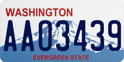 WA license plate AAO3439