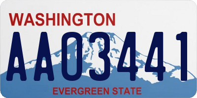 WA license plate AAO3441