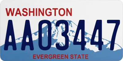 WA license plate AAO3447