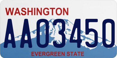 WA license plate AAO3450