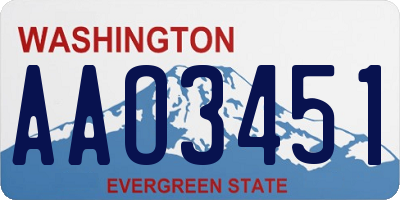 WA license plate AAO3451