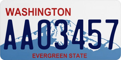 WA license plate AAO3457
