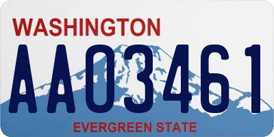WA license plate AAO3461