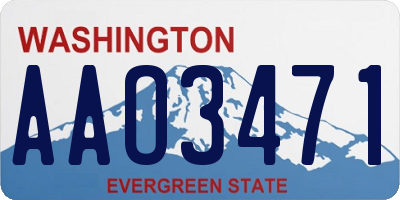 WA license plate AAO3471