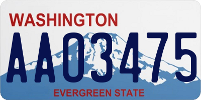 WA license plate AAO3475