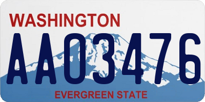 WA license plate AAO3476