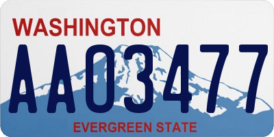 WA license plate AAO3477