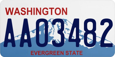 WA license plate AAO3482
