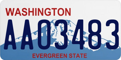WA license plate AAO3483