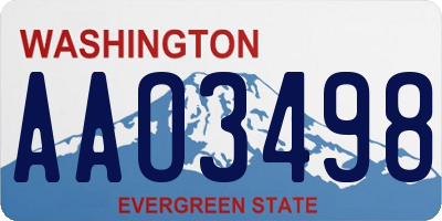 WA license plate AAO3498