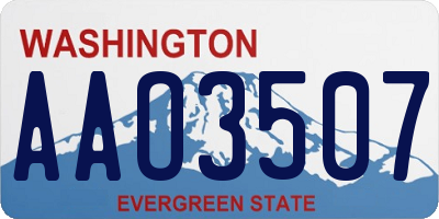 WA license plate AAO3507