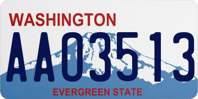 WA license plate AAO3513