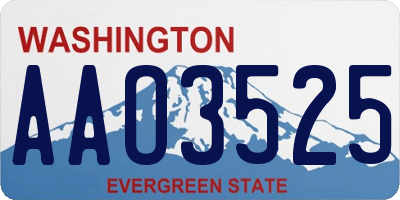 WA license plate AAO3525