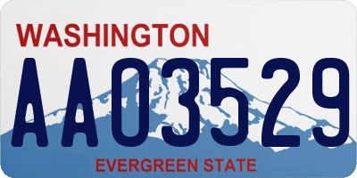 WA license plate AAO3529