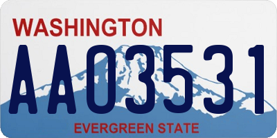 WA license plate AAO3531