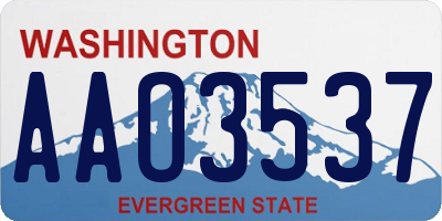 WA license plate AAO3537