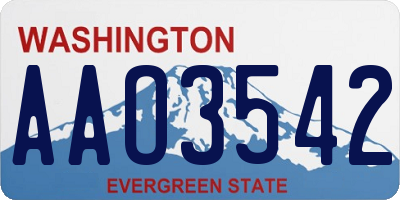 WA license plate AAO3542