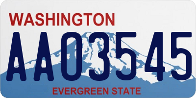 WA license plate AAO3545