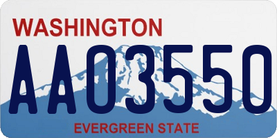 WA license plate AAO3550