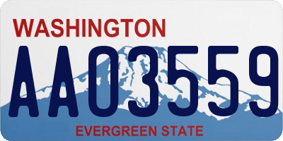 WA license plate AAO3559