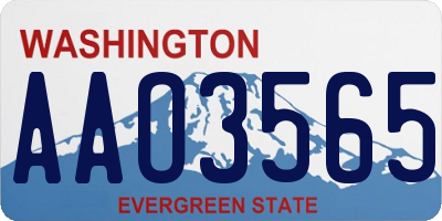 WA license plate AAO3565