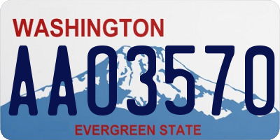 WA license plate AAO3570