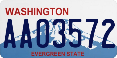 WA license plate AAO3572