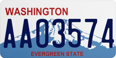 WA license plate AAO3574