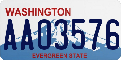 WA license plate AAO3576