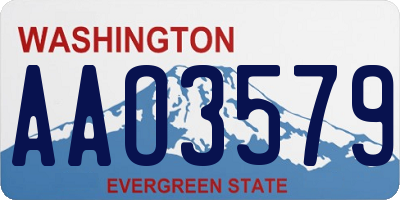 WA license plate AAO3579