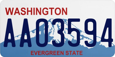 WA license plate AAO3594