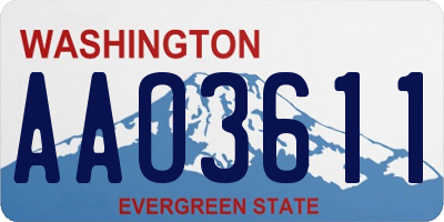 WA license plate AAO3611
