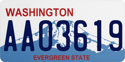 WA license plate AAO3619