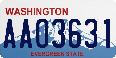 WA license plate AAO3631