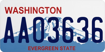 WA license plate AAO3636