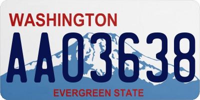 WA license plate AAO3638