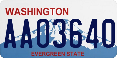 WA license plate AAO3640