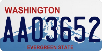WA license plate AAO3652