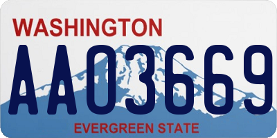 WA license plate AAO3669