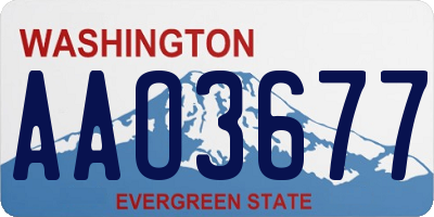 WA license plate AAO3677