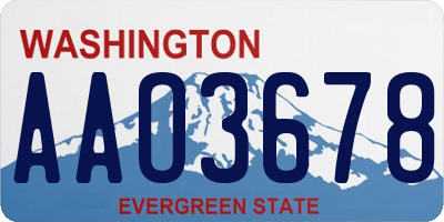 WA license plate AAO3678