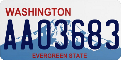 WA license plate AAO3683
