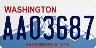 WA license plate AAO3687