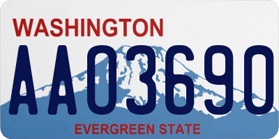 WA license plate AAO3690