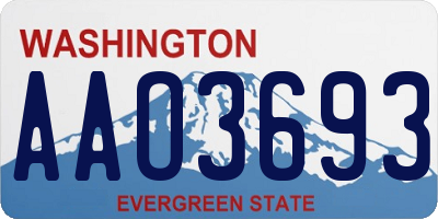 WA license plate AAO3693