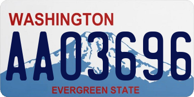 WA license plate AAO3696