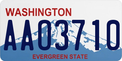 WA license plate AAO3710